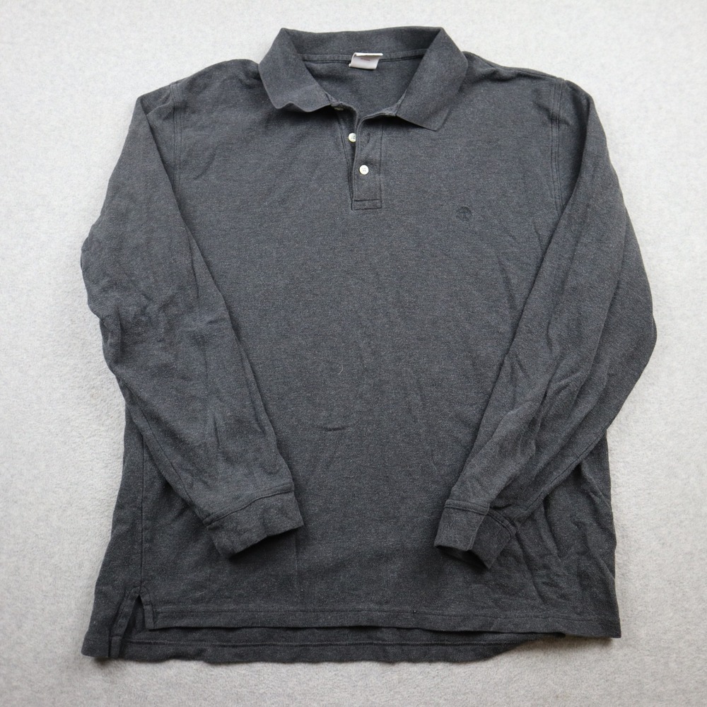 Brooks Brothers Polo Mens XL 346 Original Fit Charcoal Grey Long Sleeve Cotton